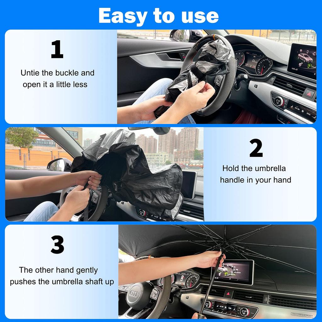 Car Sunshade Umbrella Front Windshield Sun Shade Resistant Insulation Heat Anti For TOYOTA CROWN REIZ VIOS PRADO COASTER CamryWindshield Sunshades 1