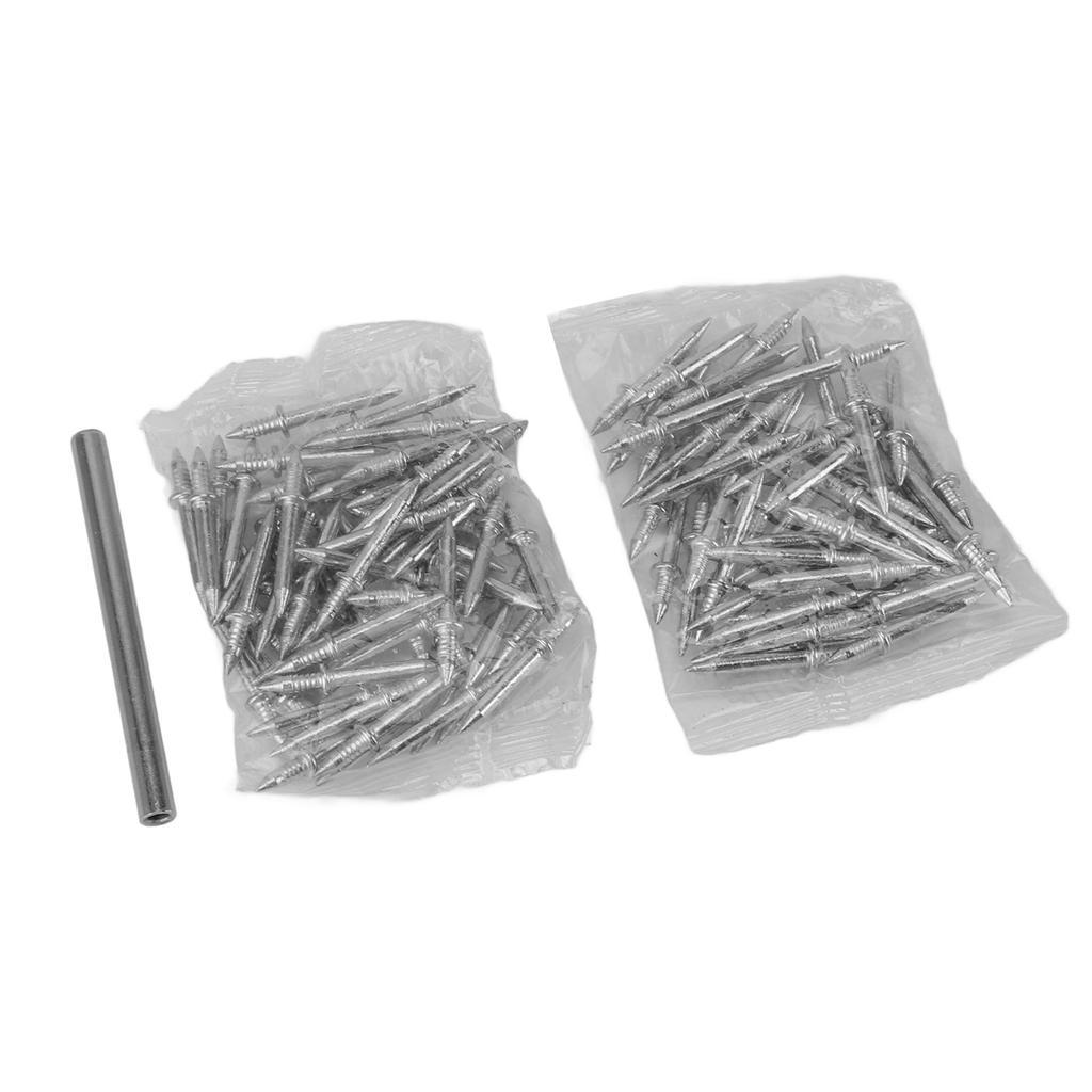 100pcs Double Skirting Thread Seamless Nail Secure Fixation Metal Double Ended Baseboard Nails