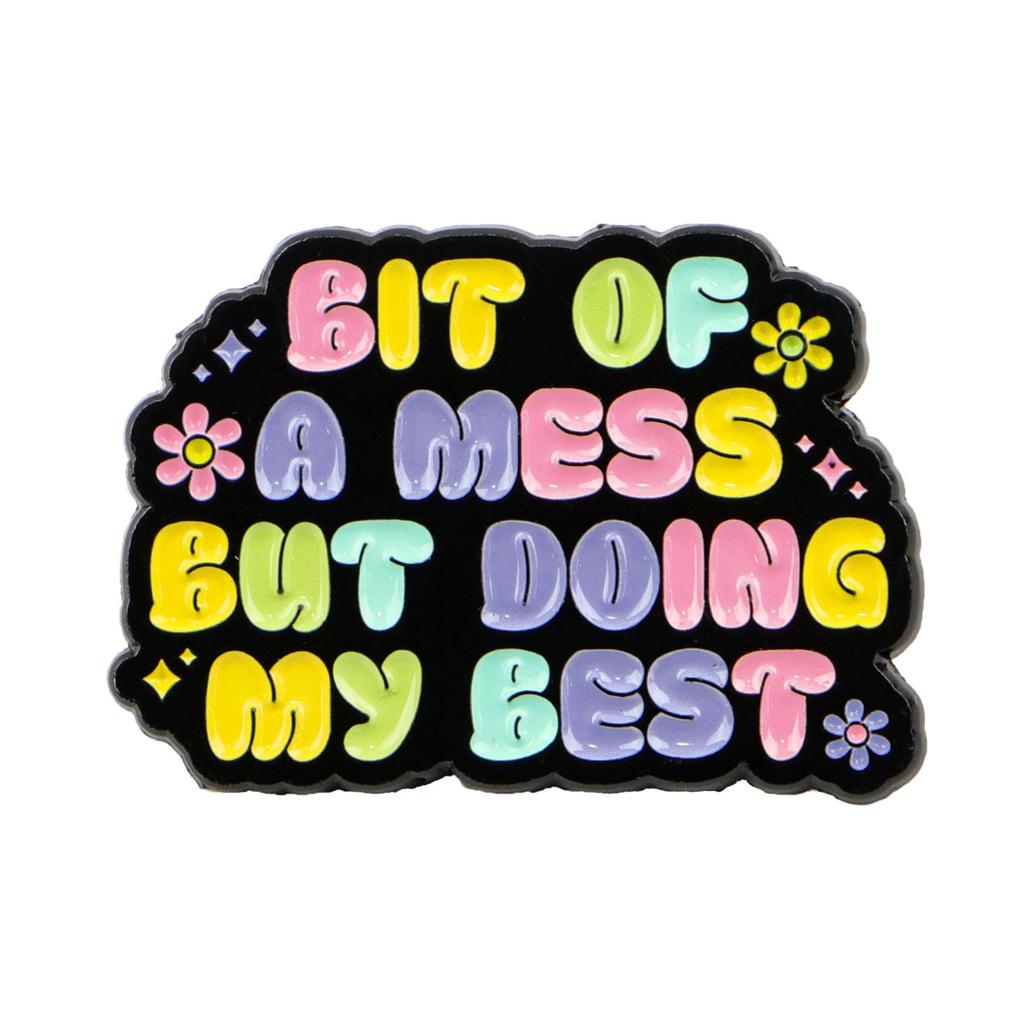 Rainbow Flower Quotes Enamel Brooch Lapel Pin Badge on Backpack Clothing Fashion Jewelry Cosplay Accessories Toys Gifts