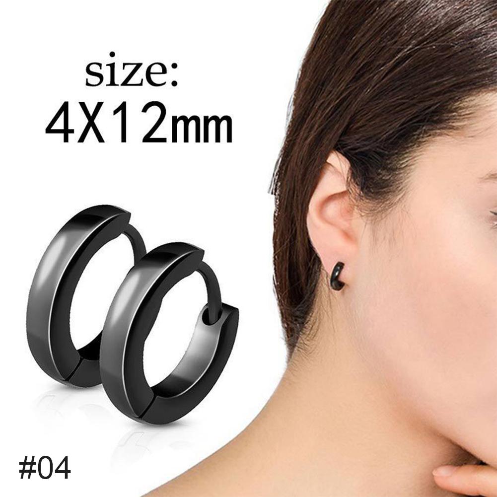 Black Stainless Steel Stud Earrings Simple Fashion Earrings Creative Ear Buckles Accessories Jewelry