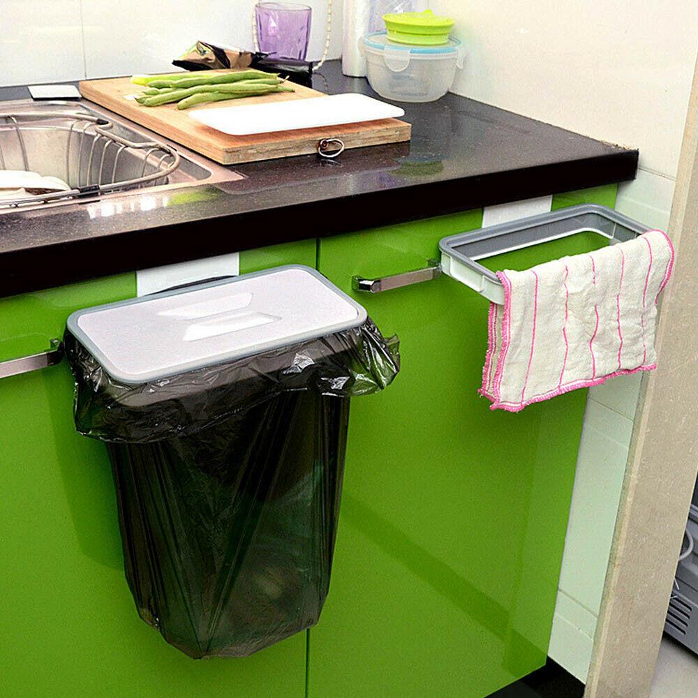 Trash Storage Rubbish Bag Holder Kitchen Waste Bin Attach-A-Trash Hanging Cupboard Rubbish Bracket