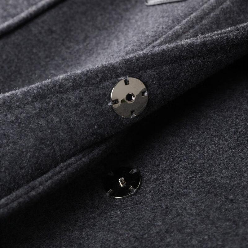 Shang Jing 2025 Winter Women's Faux Fur Lined Long Wool Blend Coat