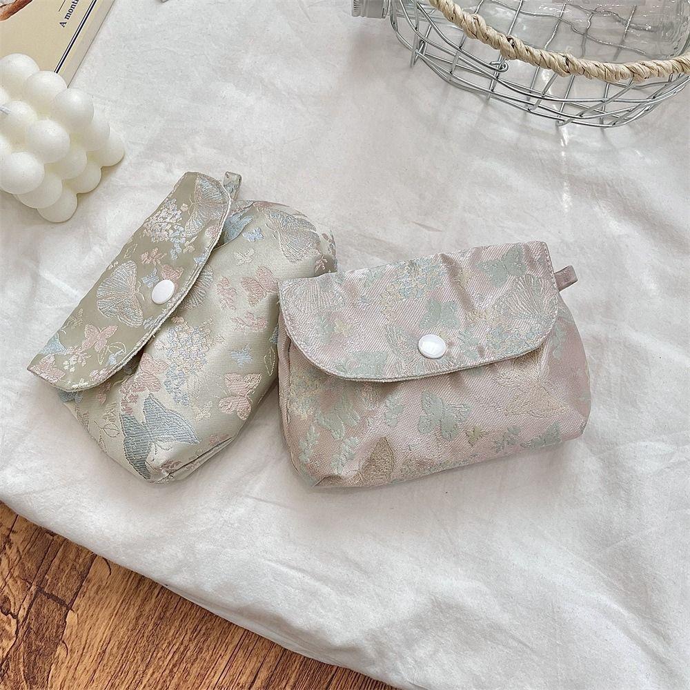 Embroidery Button Coin Purse Butterfly Chinese Style Storage Bag  Jewelry Packing