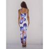 European and American style 2026 summer women's new sexy suspender flower print slim dress