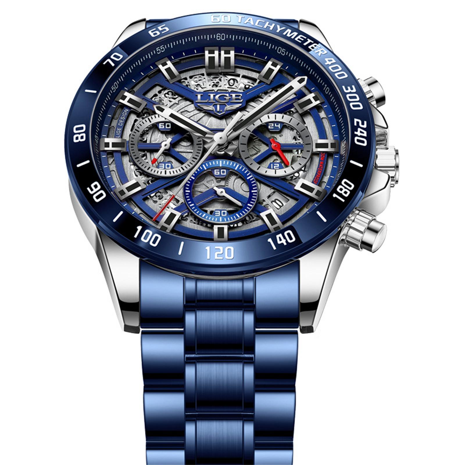 

Мужские водонепроницаемые светящиеся наручные часы-будильник для бега One Size