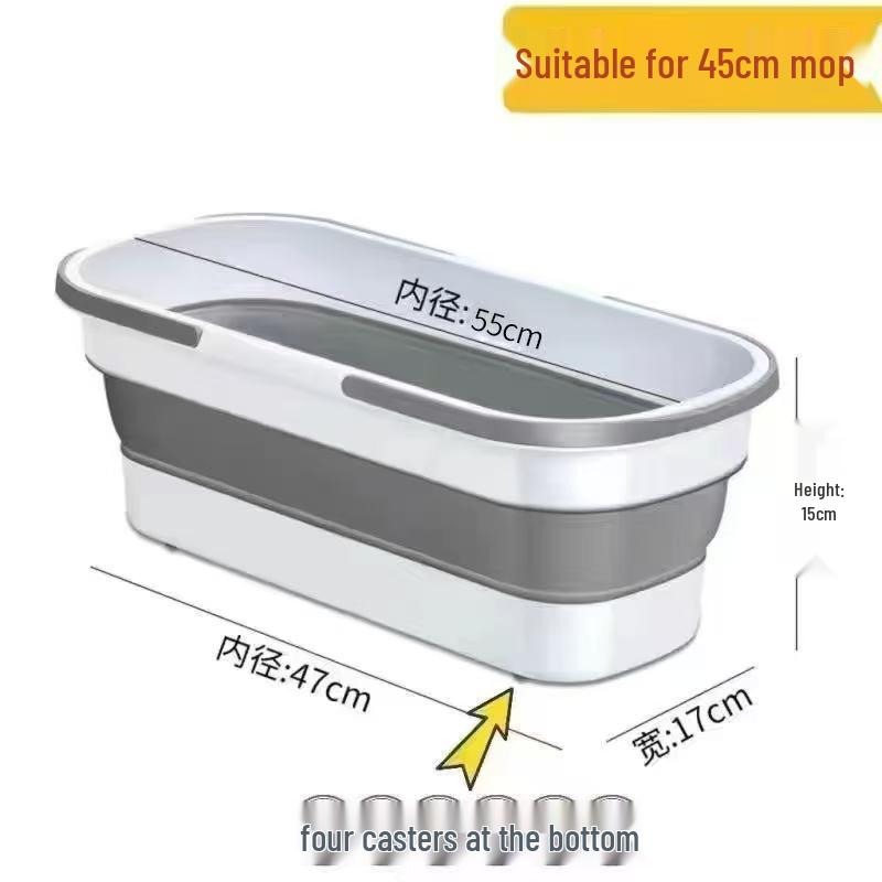 Hands-Free Rotatable Flat Mop for Dry & Wet Use with Absorbent, Enlarged Head