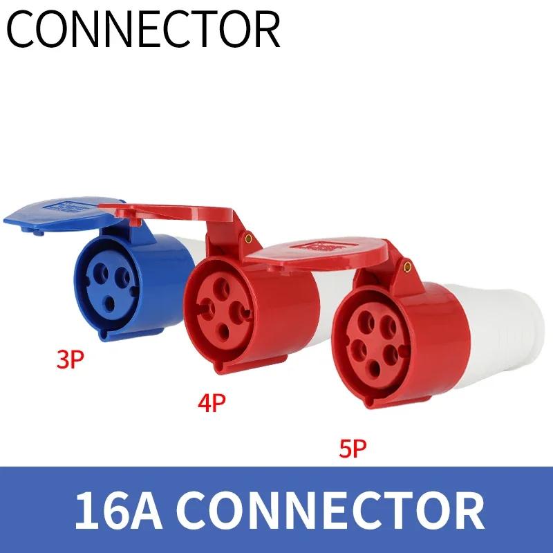 5Pcs Industrial Plug and Socket Waterproof Connector 3PIN 4PIN 5PIN 16A/32A Waterproof Electrical Connection Wall Mount Socket