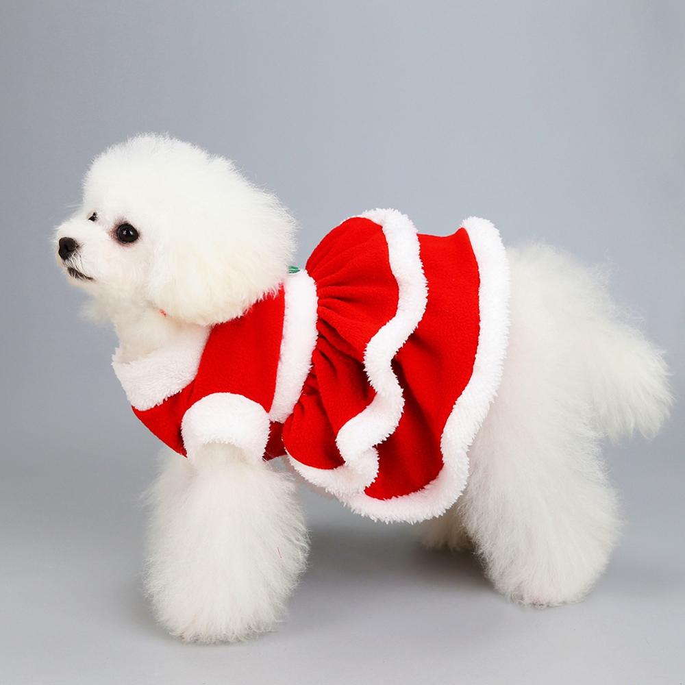 Soft Velvet Thick Thermal Winter Warm Dog Clothes Dog Christmas Dress Dog Dresses for Puppies & Small Dogs