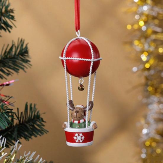 Santa Claus Jelen Horkovzdušný balón Ozdoba Železný Otec Vánoc Horkovzdušný balón Dekorace Ručně malovaná Dekorace na vánoční stromek