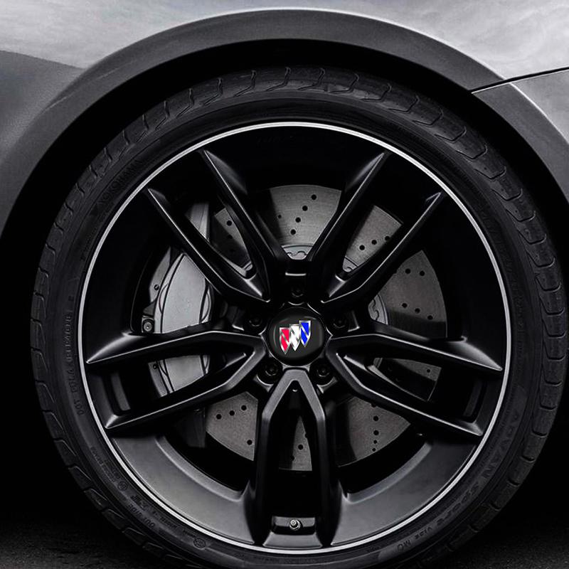 4Pcs Car Wheel Hub Center Metal Decals Sticker Accessories For Buick Avenir Enclave Century Encore Lacrosse XT GL6 Cascada