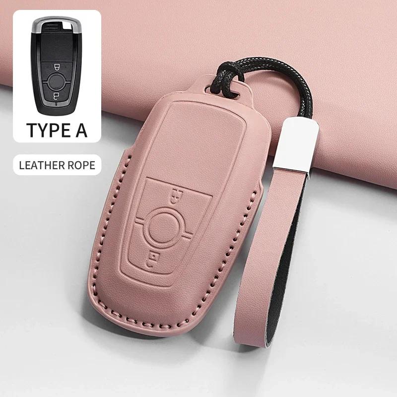 Car Key Case Cover Shell Fob for Ford Ranger Wildtrak Focus Explorer Edge EcoSport C-Max Galaxy Mondeo for Mustang PU Accessory