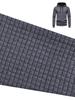 European Long Sleeve Hooded Men's Hoodie with Drawstring Jacquard Checkered Patchwork.