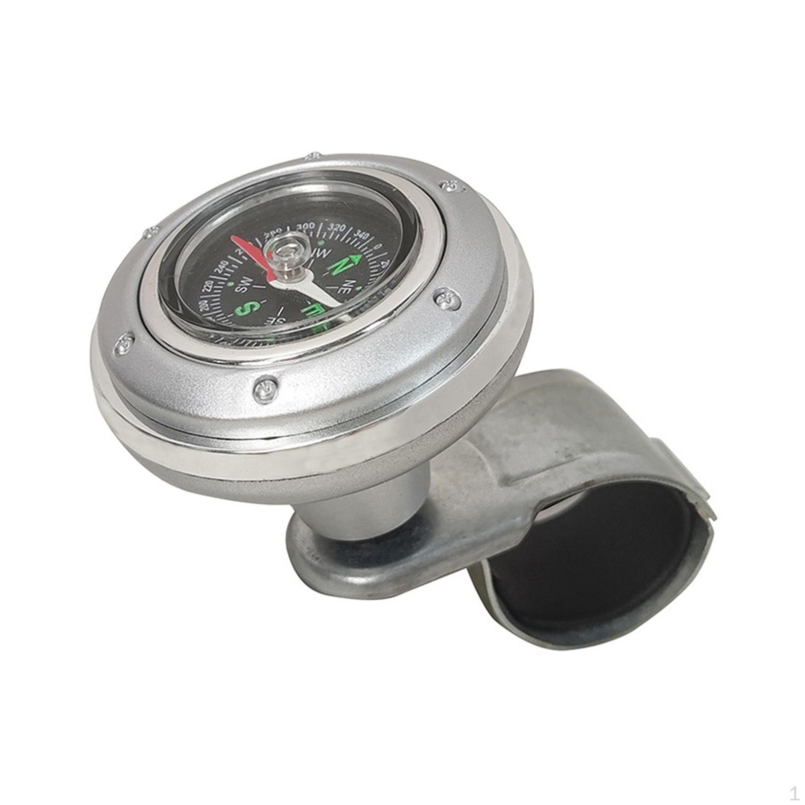 

Автомобильный вспомогательный шарик на рулевом колесе с компасом, универсальная вспомогательная ручка серебряный