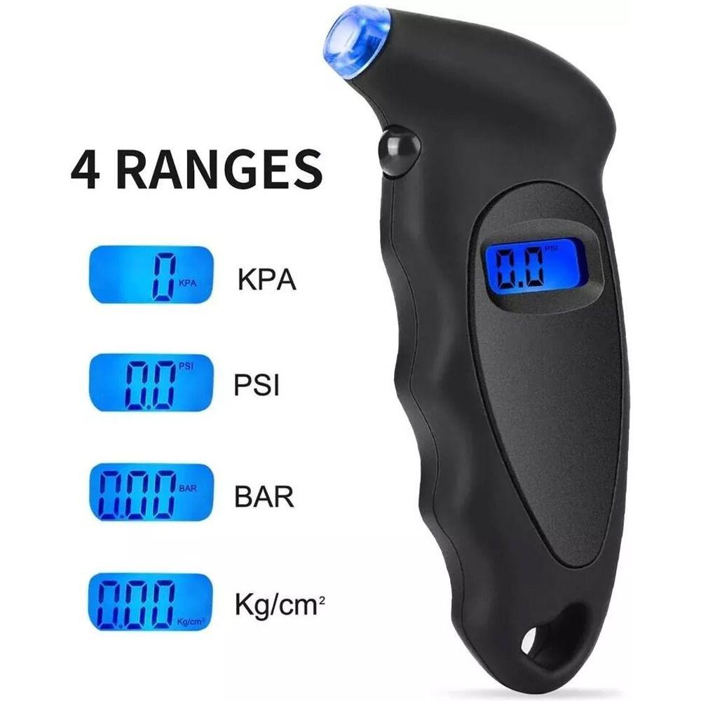 

Durable Digital Tire Gauge LCD Display Portable Air Pressure Gauge Motorcycle Bike Convenient Manometer червоний