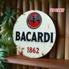 Vintage Bacardi Rond Aluminium Bord Rustiek Metaal Wandkunst Huisbar Cafe Garage Decoratie