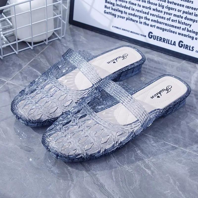 Fashion On Beach With Heel Slides Summer Women's Slippers and Ladies Sandals Korea Style H Sandal Sale 2025 Luxury Original Casual Shoes