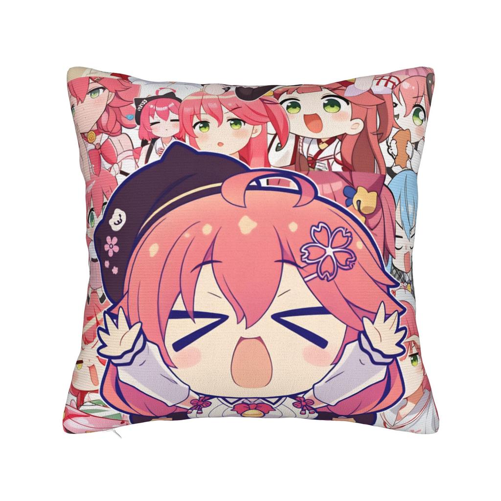 Hot Girl Kawaii Sakura Miko Pillow Case Comfy Pillow Cover For Couch Sofa Bedroom Kawaii Pillowcases