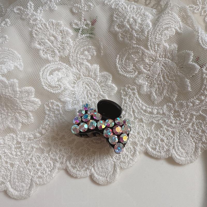 Exquisite Petite Rhinestone Bow Hairpin: Mini Claw Clip for Women, High Quality
