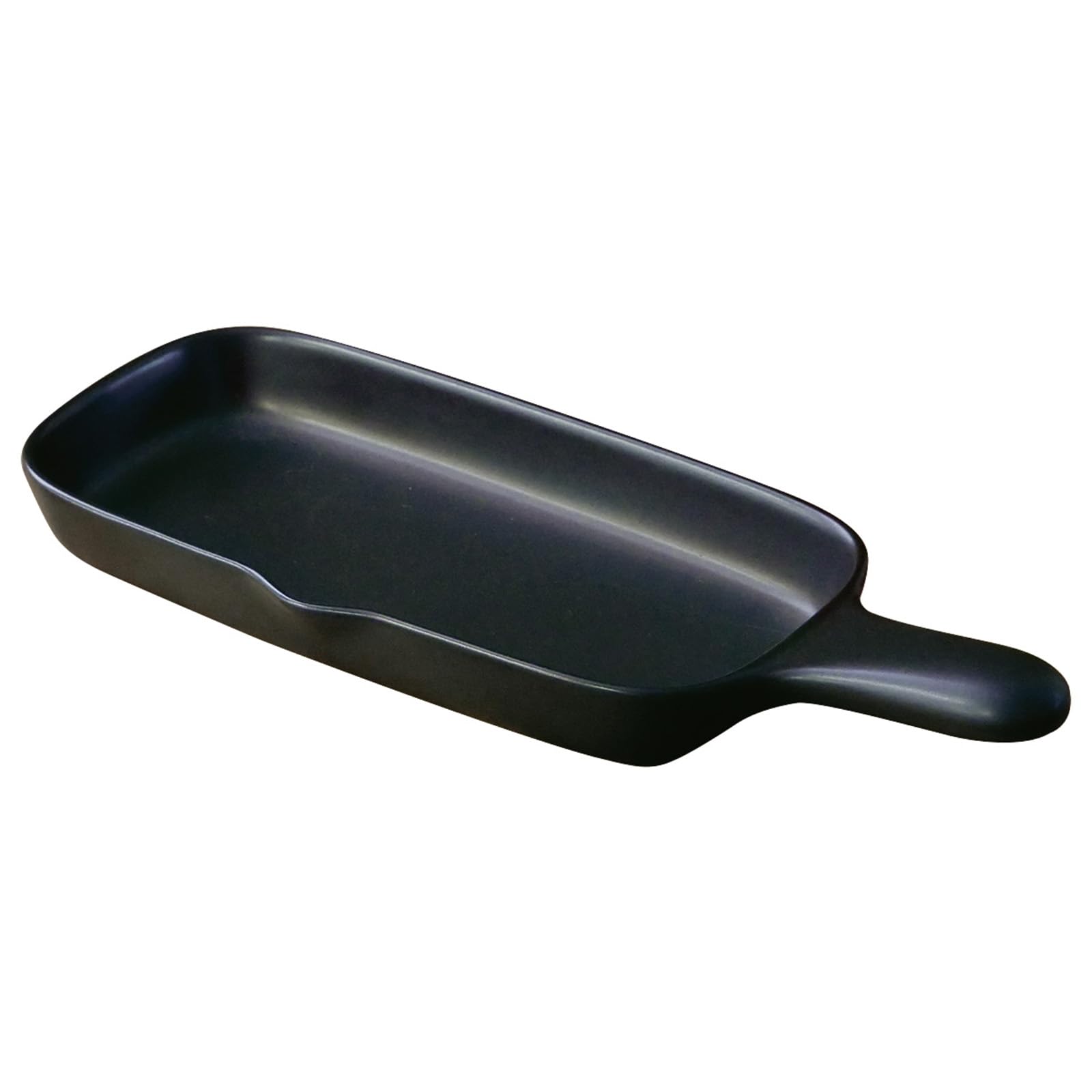 Banko Ware Grill Pan/Grill Plate, Half Size, with Handle, Approx. 11cm (W) x 28cm (D) x 4cm (H), Suitable for Oven Toasters, Direct Flame, Microwave,