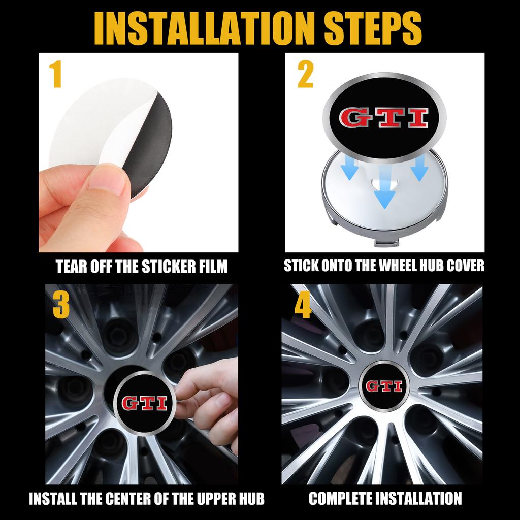 Pro VOLKSWAGEN VW 4ks 60/63/68mm Krytky středů kol automobilu Znak Kryty nábojů kol Autopříslušenství Pro VW R Rline Golf 4Mot