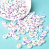 4 * 7Mm Acrylic Luminous Russian Letter Beads Bracelet Necklace Beaded Loose Beads Diy Jewelry Accessories