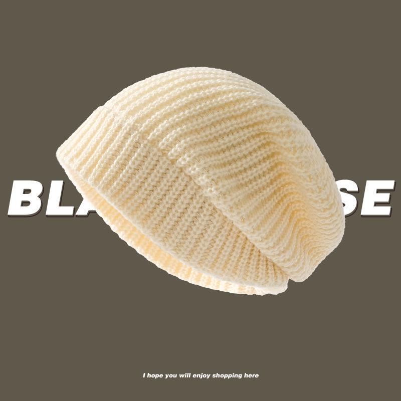 

Women s Woolen Beanie: Warm, Knitted, and Versatile for Autumn/Winter - Perfect for Large Head Circumference and a Flattering Small Face Look. One size