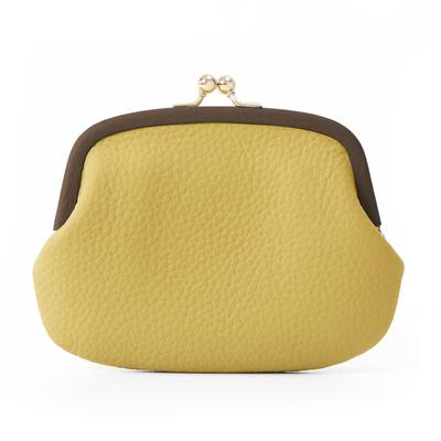 Blanc Pomme Hakiki Deri Tokalı Kadın İki Tonlu Cüzdan, Kompakt, Sarı, bp-1090