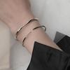 Lady Opening Bracelet Simple Style Adjustable Smooth Polished Copper Irregular Wrist Jewelry for Vacation Work Daily Wear