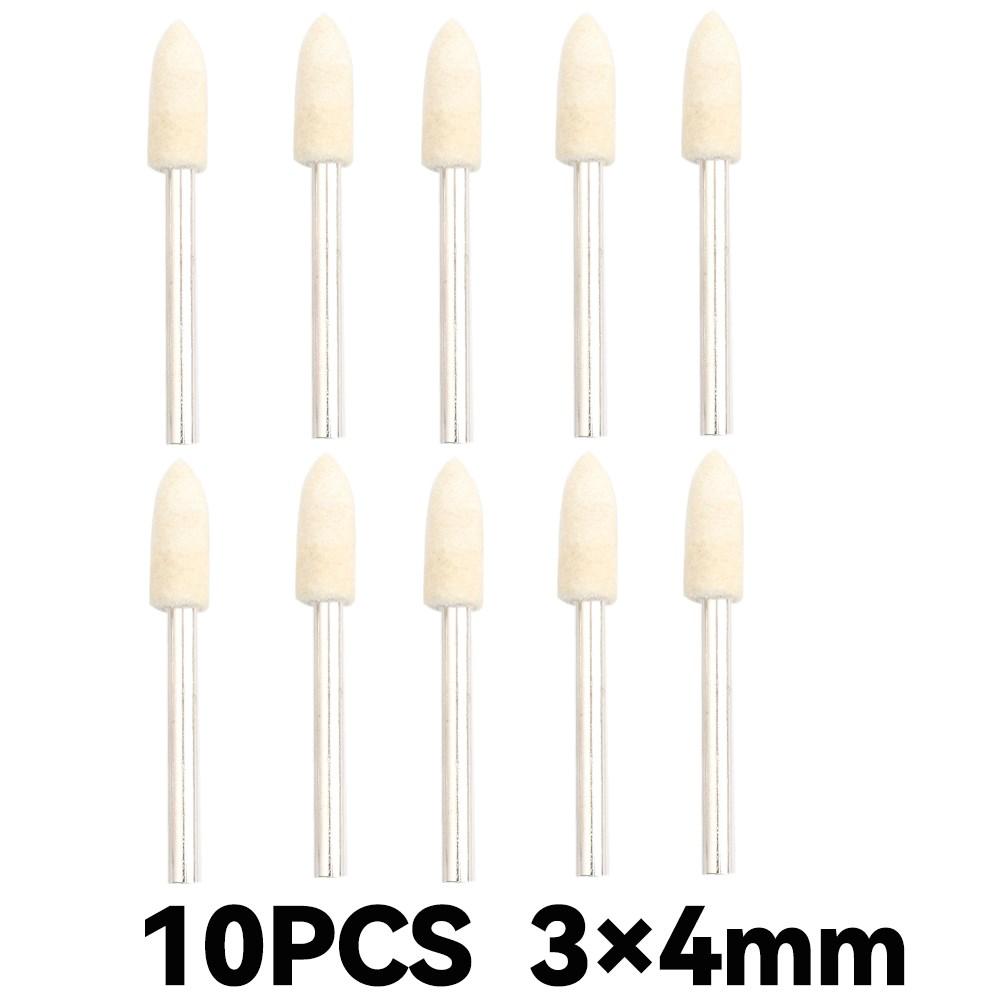 10Pcs/5Pcs Wool Felt Mounted Polishing Buffing Wheel OD 3-10mm Grinding Head for Dremel Drill Rotary Tool 3mm Shank