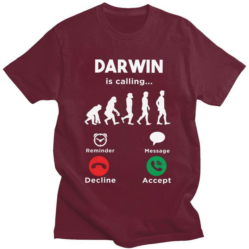 Los geht's Darwin Ruft T-Shirts Herren 100% Baumwolle Tee Tops Valentinstagsgeschenk T-Shirt Kurzarm-T-Shirt