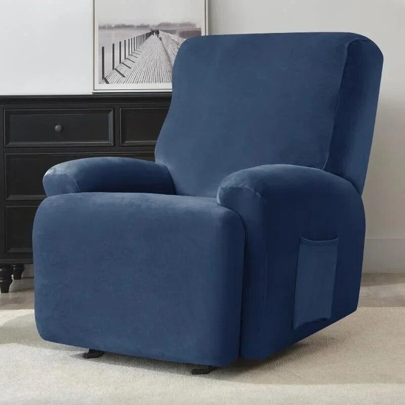 4pcs/set Recliner Sofa Cover Soft Velvet Split Armchair Slipcovers Elastic Lazy Boy Reclining Chair Cover Single Sofa Protector