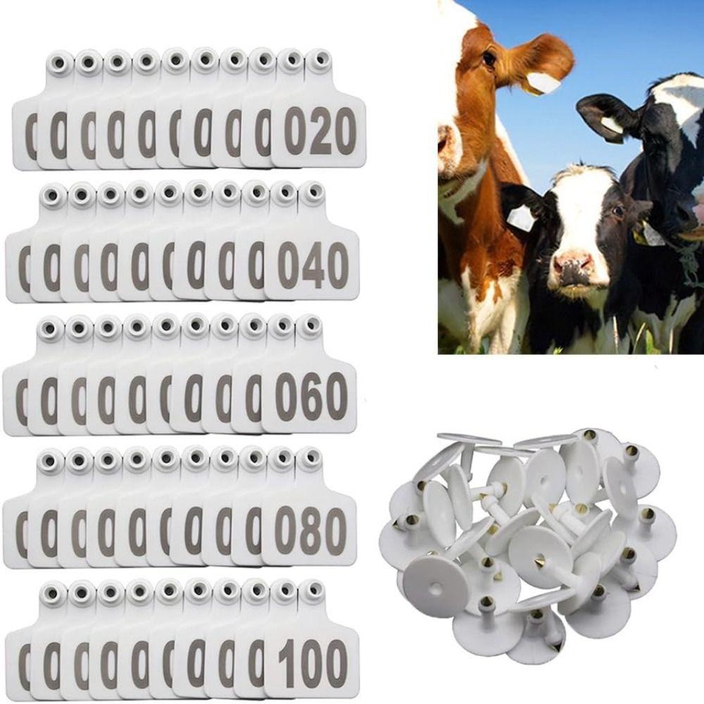 100Pcs Farm Equipment Pig Goat Ear Tag 001-100 Numbers Pig Sheep Ear Sign Sheep Earrings Lables Cow