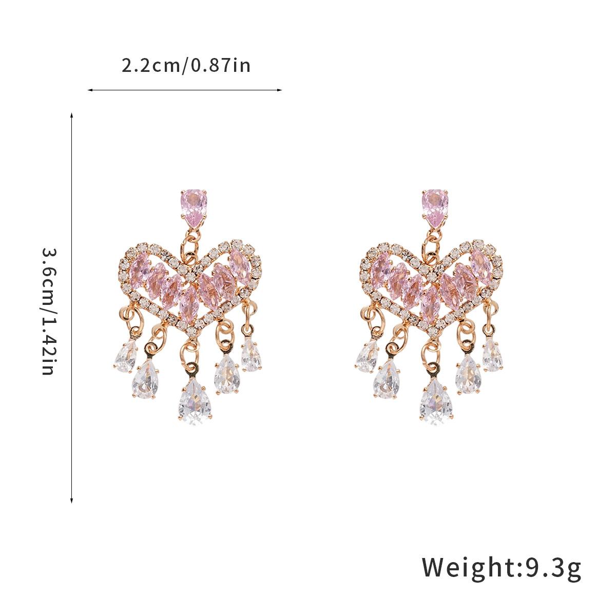 Серьги-гвоздики с бахромой  Алмазная любовь  Легкая роскошь Высококачественные серьги-гвоздики Серьги с темпераментом французского двора