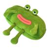 Pencil Bag Frog Wearing Glasses Design Plush Cloth Pencil Pouch Large Zipper Opening Stationery Organizer