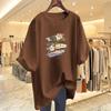 Women's 2025 Pure Cotton White Short-Sleeve Loose Mid-Length Plus Size Fashionable Tee