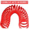 YOTOO Polyurethane Recoil Air Hose 3/8" Inner Diameter by 10' Long with Bend Restrictor, Repairable 1/4" Industrial Quick Coupler and Plug, Red