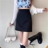 Autumn 2025 Women's Petite Black High-Waisted Bodycon Midi Skirt