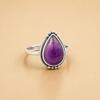 Amethyst Minimalist Statement Ring, 925 Sterling Silver Jewelry, Handmade Purple Gemstone Ring