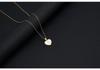 Gold Shell Pendant Necklace with English Alphabet - European & American Trend In Titanium Steel Chain