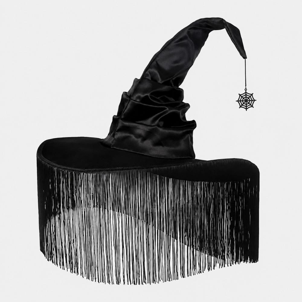 Tassel Cover Halloween Witch Hat Gothic Masquerade Cap Pointed Mage Hat Cosplay Event Style 3
