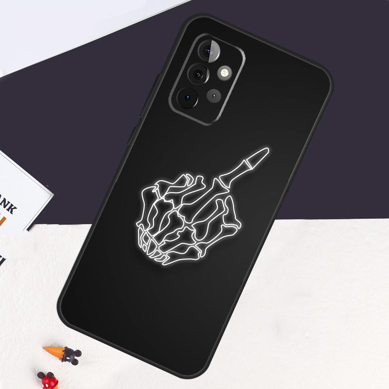 Middle Finger Skeleton Skull Bone Case For Samsung Galaxy A54 A34 A14 A52S A12 A22 A32 A52 A50 A51 A71 A13 A53 A33 Cover