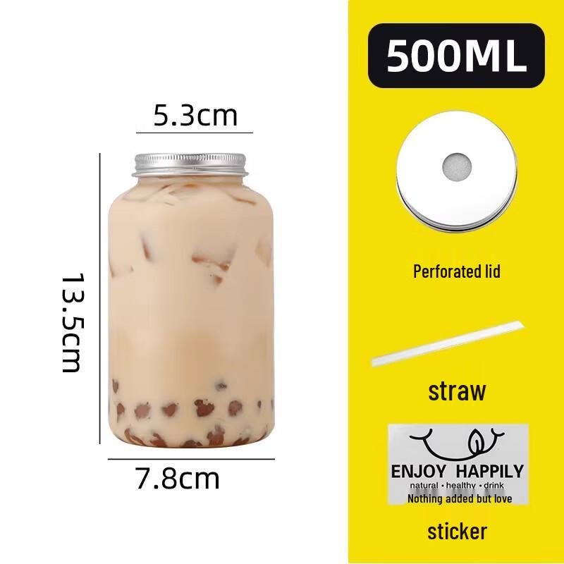 Miaojiayi Disposable Chubby Beverage Cups with Lids and Straws