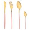 Matte Gold Dinnerware Set 304 Stainless Steel Cutlery Flatware Set Grey Gold Knife Fork Spoon Teaspoon Tableware Set