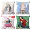Romantic Anime A-AnohanaS Cushion Cover Pattern Printed Pillowcase for Living Room Sofa Cushion Cover & Bedroom Decor