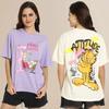 Mehrfarbiges Grafikdruck Damen Partykleidung Reines Baumwoll-T-Shirt 2er-Pack