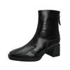 Customized Women's Boots~ High Heel Short Boots Women's Boots Thick Heel Brown New Medium Tube Women's Leather Boots Winter Square Head Skinny Boots