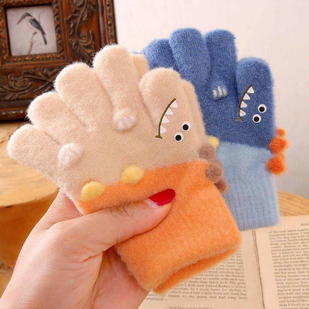 Children's Warm Tools Plush Gloves Five-finger Warm Full Cover Glove