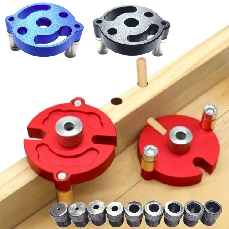 Heavy Duty Hole Positioning Tool Woodworking Doweling Jig Set 9 Bushings 2Mm-10Mm Precise Drill Guide Aluminum Alloy Adjustable Feet