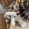 Women's Winter Fleece-Lined Tweed Plaid Wide-Leg Pants: Warm, Thick, Loose, and Straight-Leg Design.