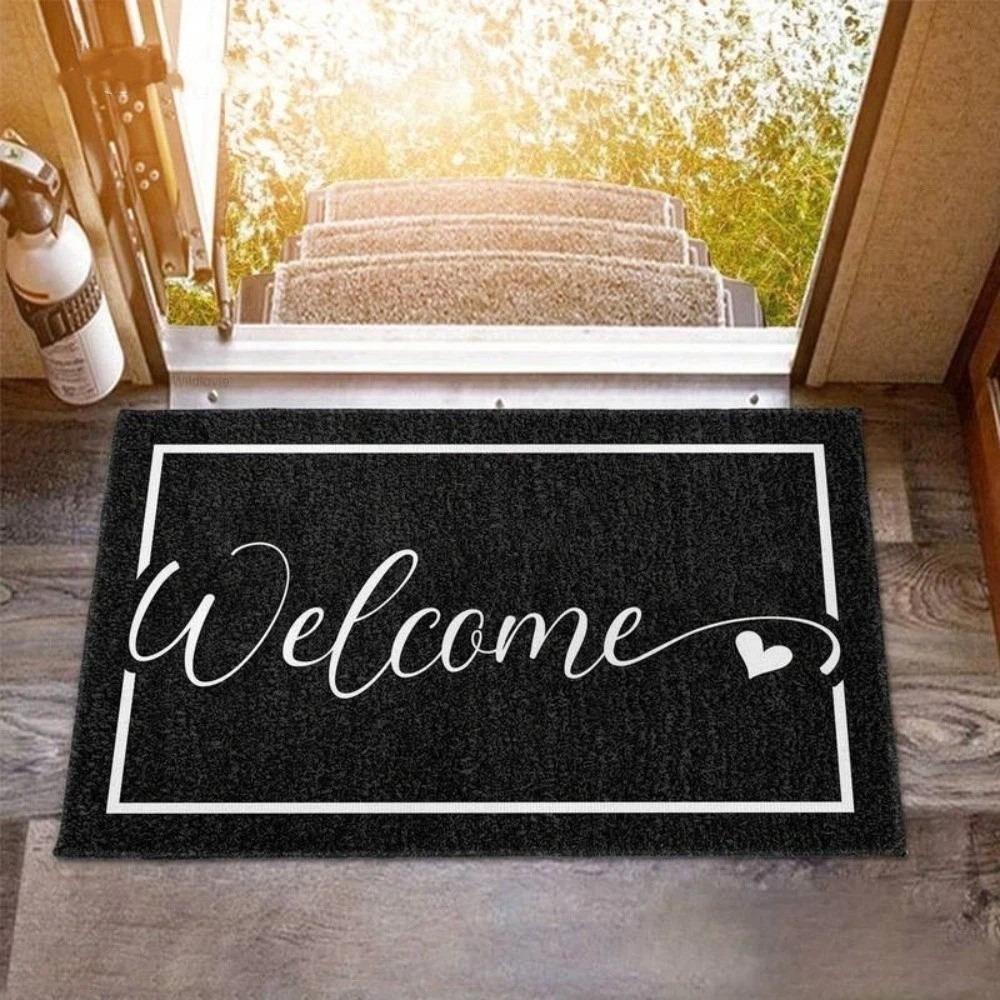 Anti Slip Letter Absorbent Mat Flower Door Mat Stain-resistant Bathroom Mat  Wet Areas